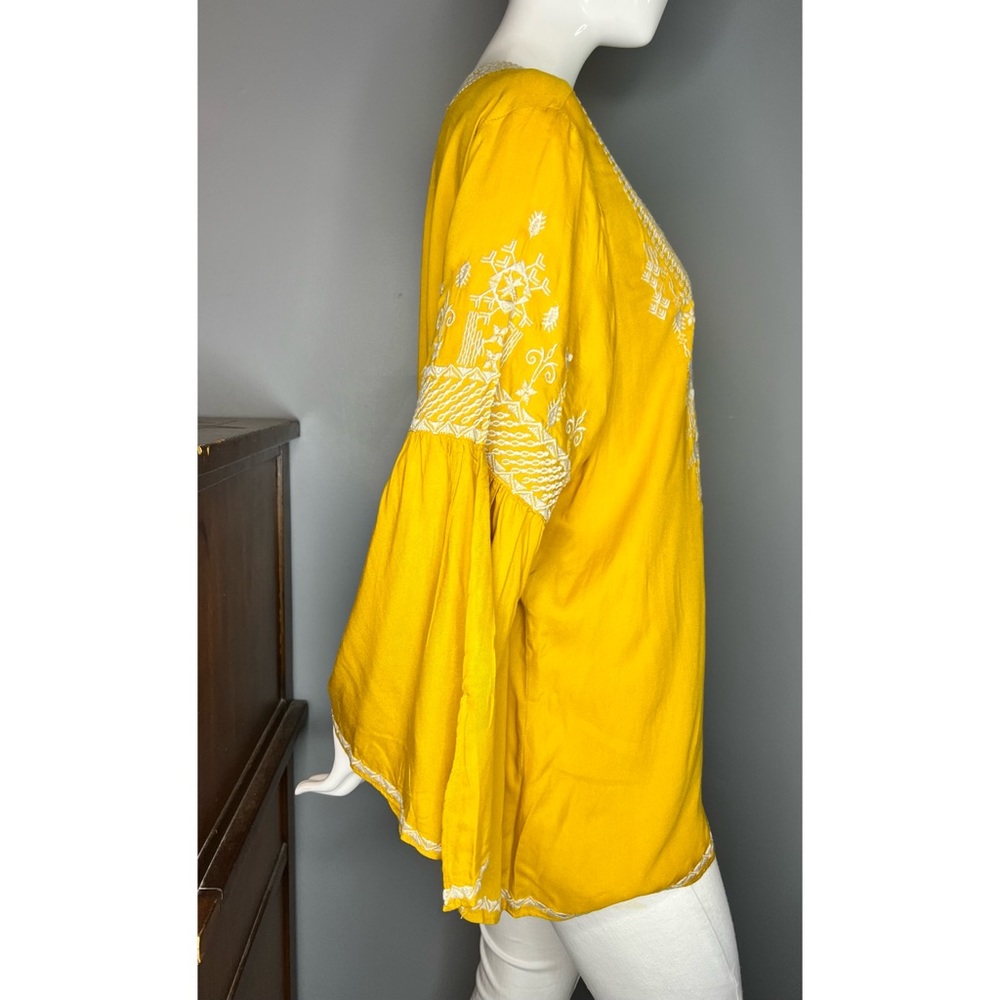 Chelsea & Theodore : golden sun boho embroidered blouse - Picture 4 of 13